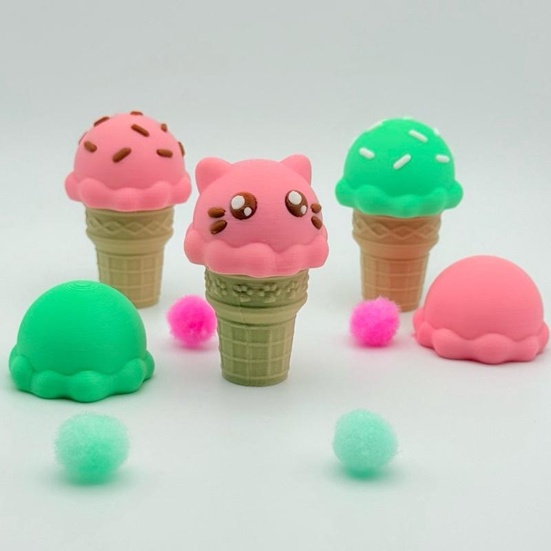 Sweet Ice Cream Clickers | Fidget Clickers | Desk Fidget and Keychains