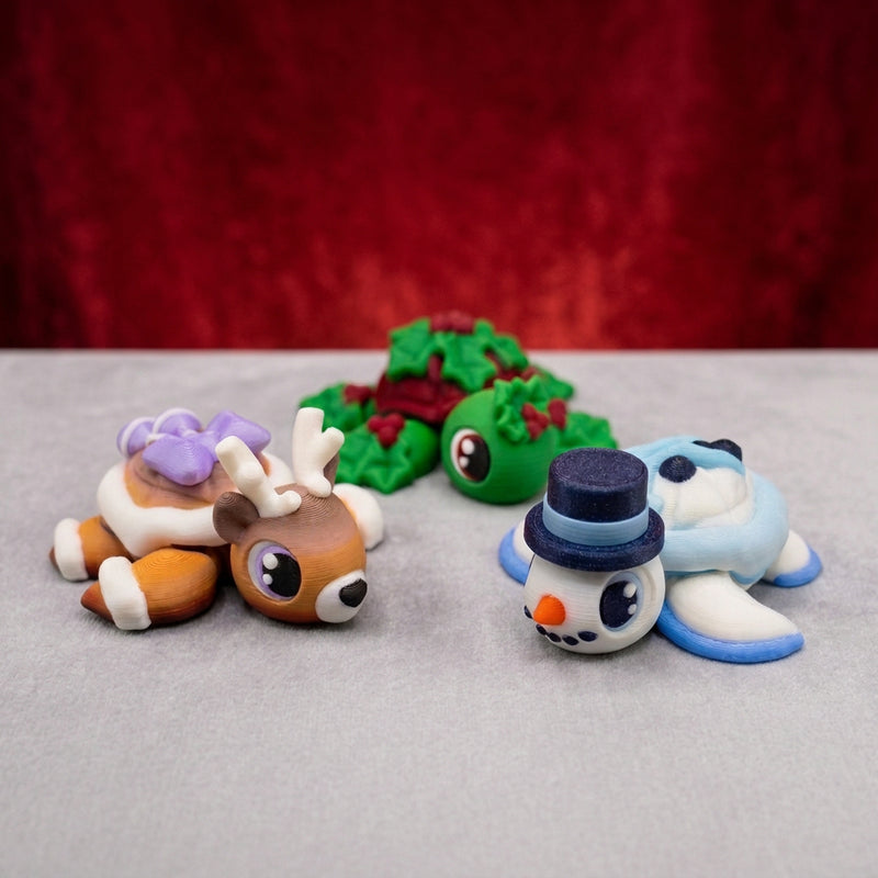 Mini Turtles | 3D Printed | Articulated Collectible for Desk Decoration