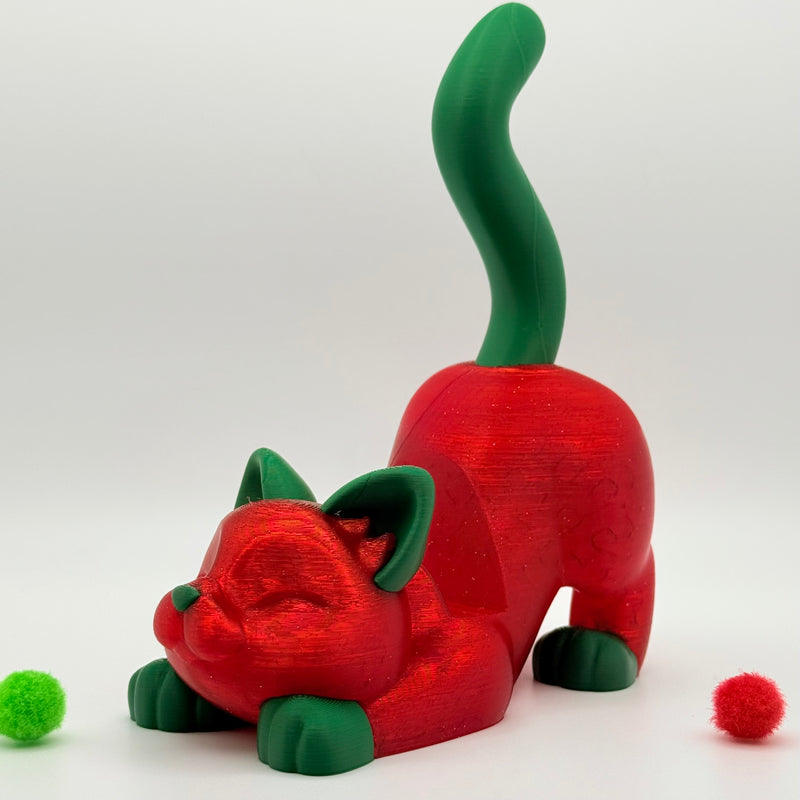 Stretchy Kitty Phone Holder | 3D Printed | Statue Collectible for Desk Decoration