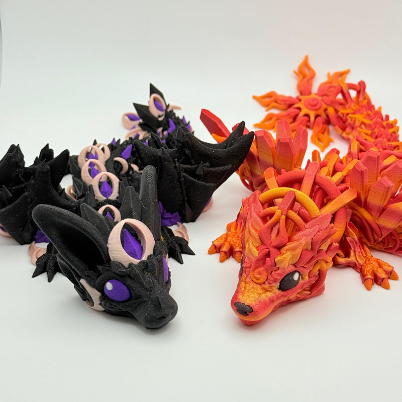 Solar and Nightwing Dragon | 3D Printed | Articulated Collectible