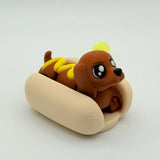Baby Hotdog Dachshund | 3D Printed | Articulated Collectible for Desk Decoration
