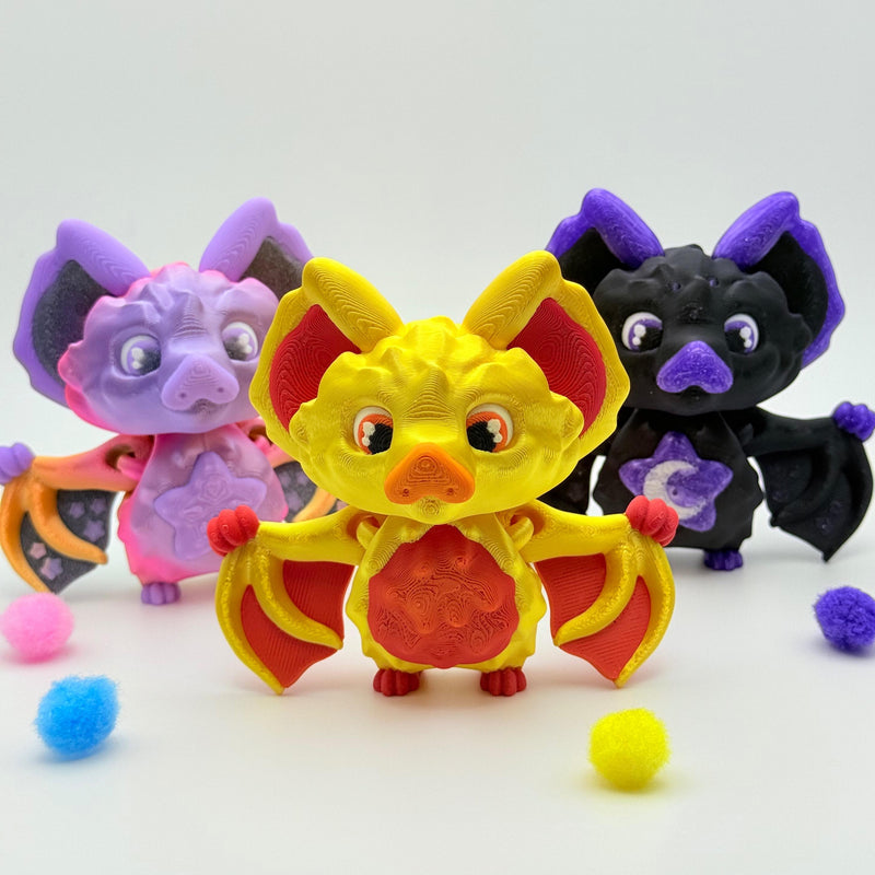 Grand Bat Sprites | 3D Printed | Articulated Collectible for Desk Decoration Nature Ornaments