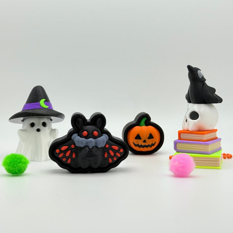 Spooky Halloween Clickers | Fidget Clickers | Desk Fidget and Keychains Cryptid Book Cat Dragon