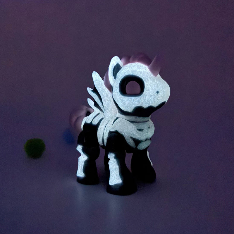 Glow Skelly Pony Club | 3D Printed | Articulated