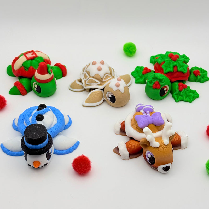 Baby Turtles | 3D Printed | Articulated Collectible for Desk Decoration
