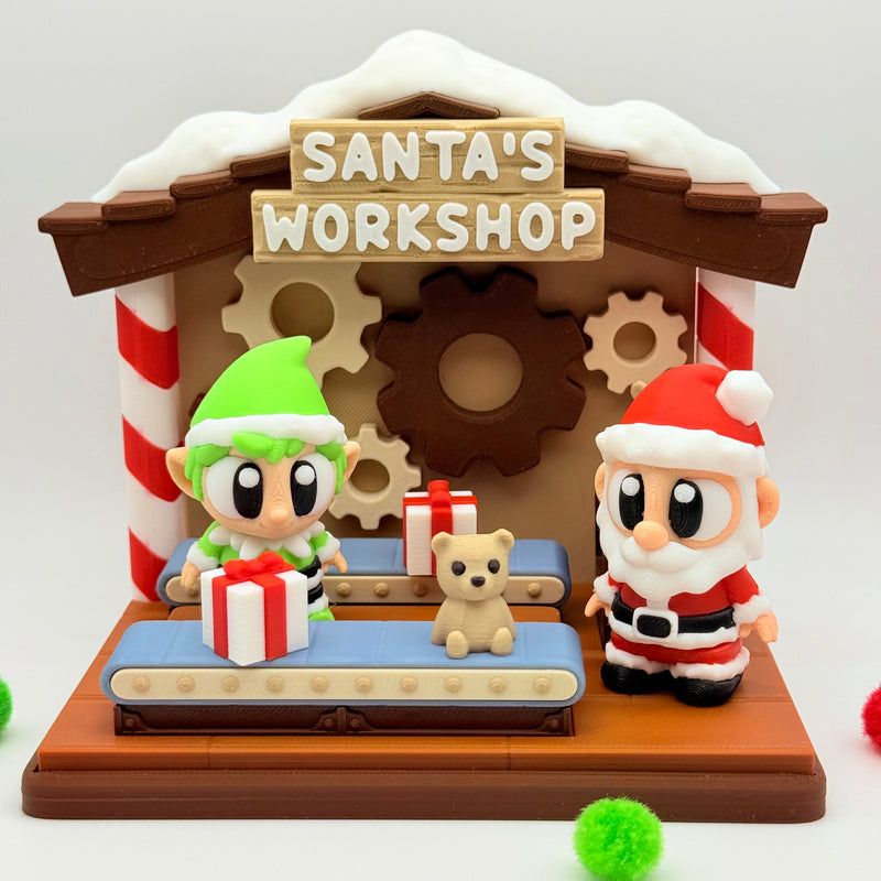 Santa's Workshop Display | 3D Printed | Collectible for Desk Decoration