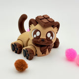 Chocolate & Strawberry Kitties | 3D Printed | Articulated Collectible for Desk