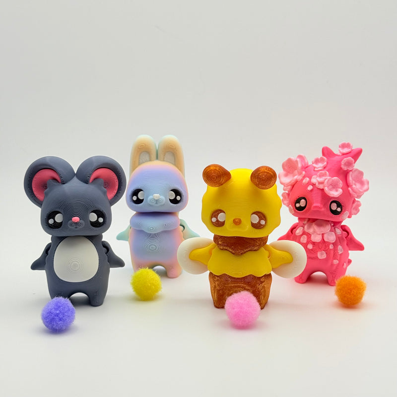 Pixie Friends | 3D Printed | Articulated Collectible for Desk Decoration Nature Ornaments