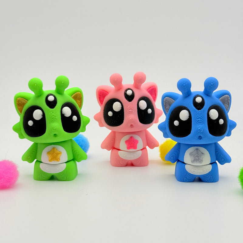 Tiny Alien Cat Munchkins | 3D Printed Collectible
