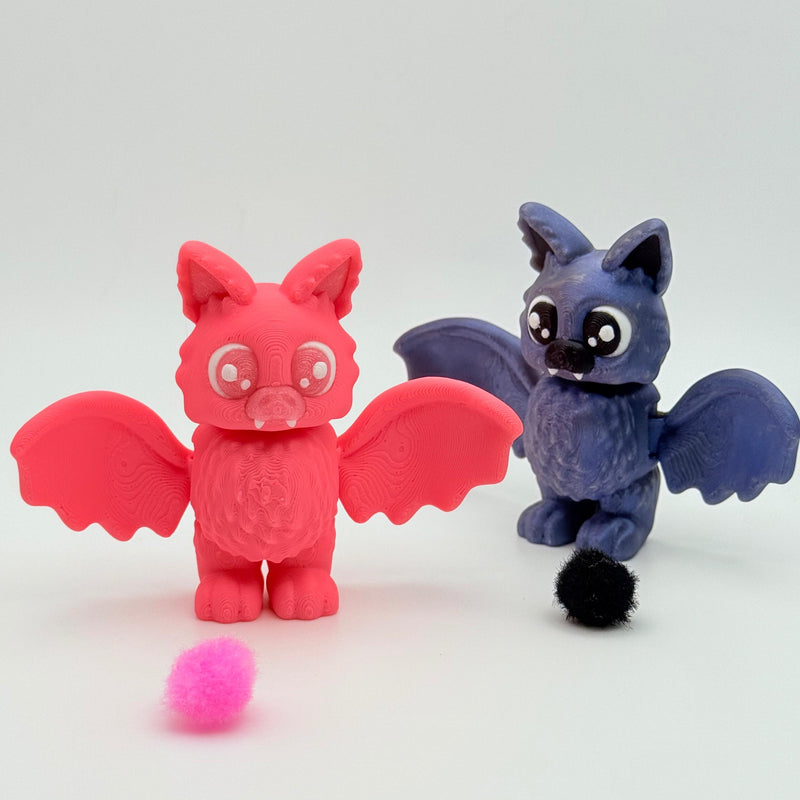 Baby Floof Bats | 3D Printed | Articulated Collectible for Desk Decoration Halloween Spooky