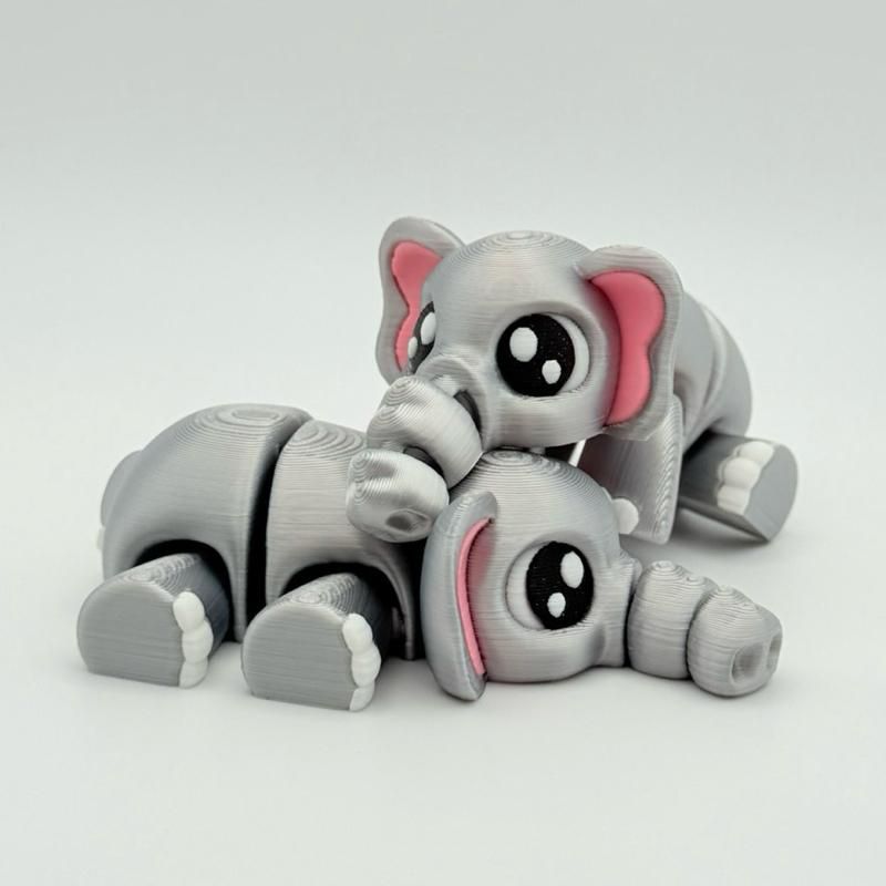 Baby Elephant | 3D Printed | Articulated Collectible for Desk Decoration Nature Ornaments