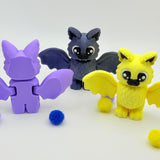 Baby Floof Bats | 3D Printed | Articulated Collectible for Desk Decoration Halloween Spooky