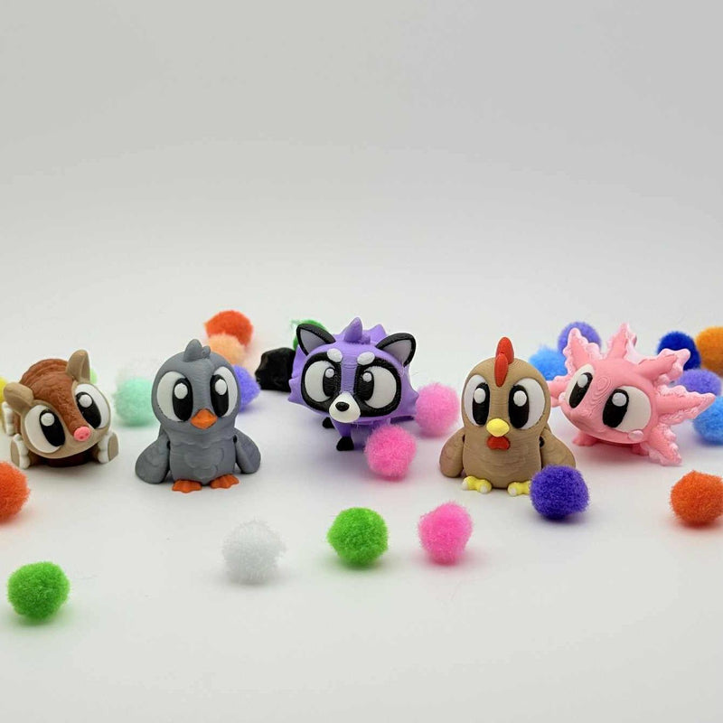 Baby Munchkin Animals | 3D Printed | Articulated Collectible for Desk Decoration Nature Ornaments