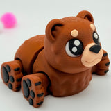 Bear Cub Set of 3 | 3D Printed | Articulated Collectible for Desk  Monster Decor Nature Panda Polar Brown