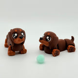 Cute Baby Dachshund | 3D Printed | Articulated Collectible for Desk Decoration Dog