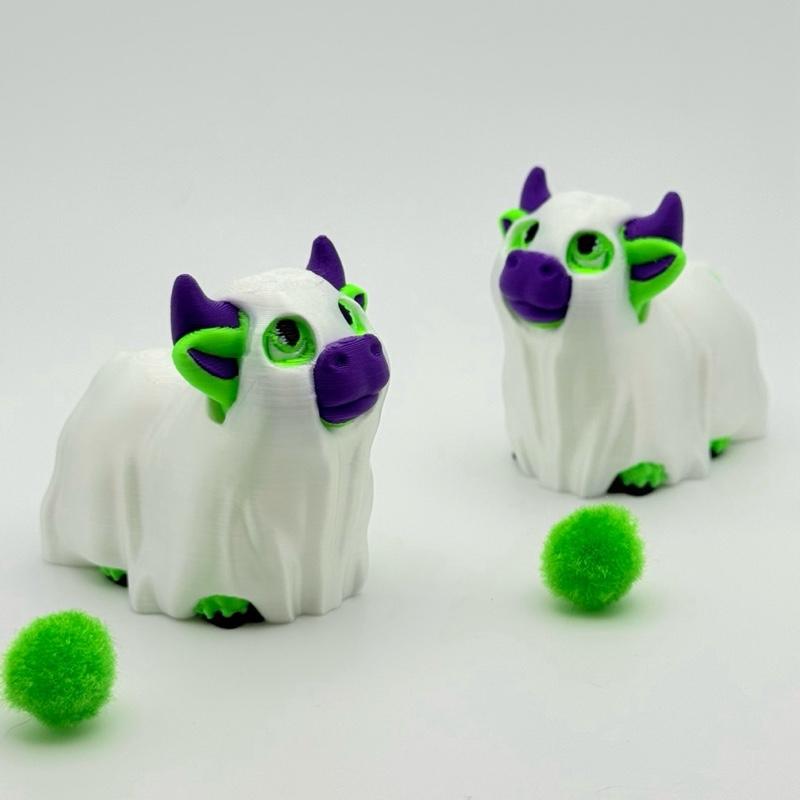 Spooky Ghost Cow | 3D Printed | Statue Collectible for Desk Decoration Nature Halloween