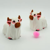 Spooky Ghost Cow | 3D Printed | Statue Collectible for Desk Decoration Nature Halloween
